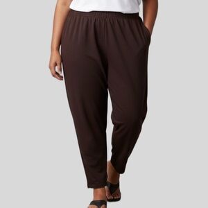 Fashion Bug Dark Brown Elastic Waist Pants Size 26/28 Short